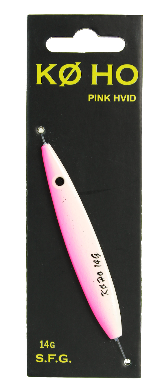 Kø Ho Gennemløbs Blink - Pink Hvid 14g til Fiskeri