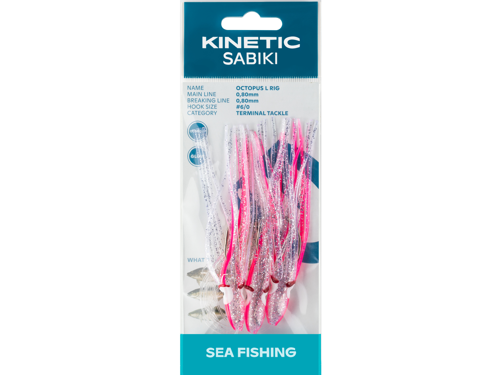 Kinetic Sabiki Octopus Forfang 6/0 Pink Glow - Uimodståeligt!