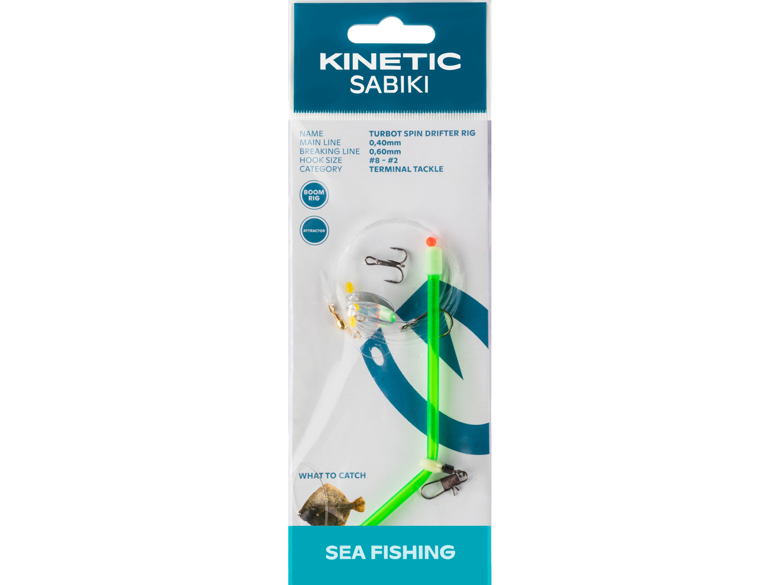 Kinetic Sabiki Turbot Pighvarforfang 8/2 Silver Tilbud!