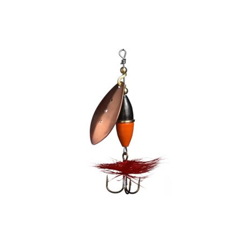 Myran Wipp Spinner - Sort, Orange & Kobber 3g til Fiskeri