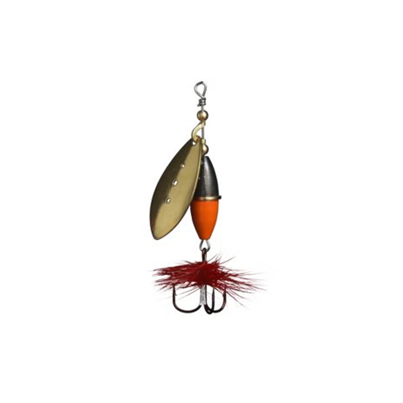 Myran Wipp Spinner - Sort, Orange & Guld 3g til Fiskeri