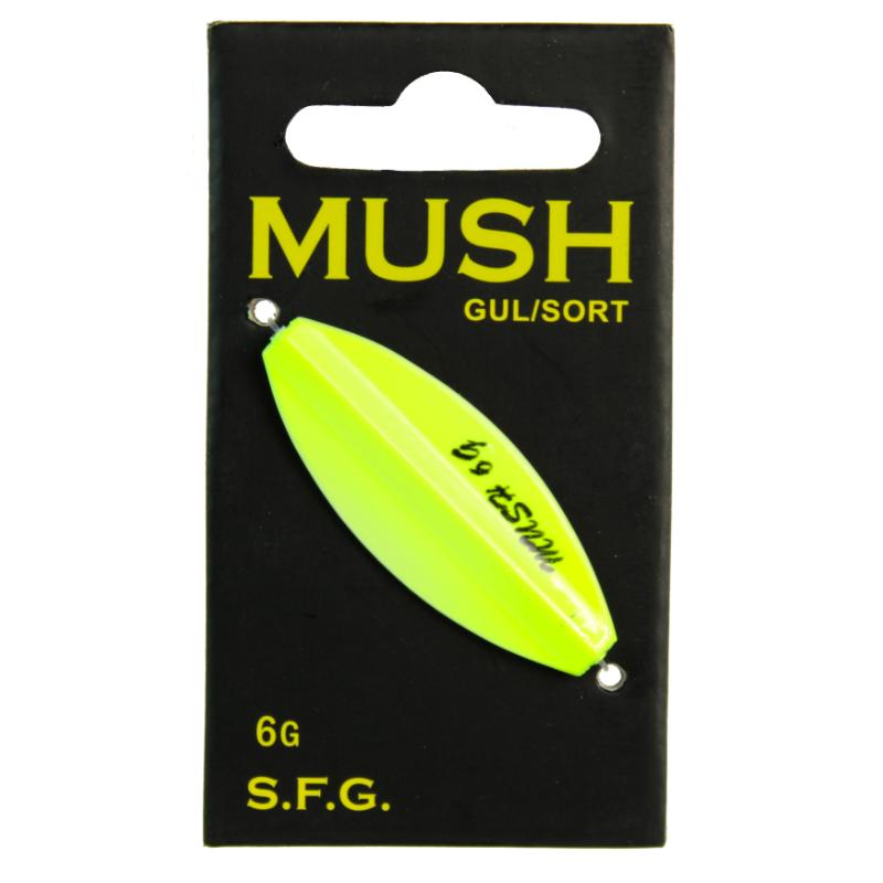 SFG Mush Gennemløbsblink Gul Sort 8g - Fang Flere Fisk!