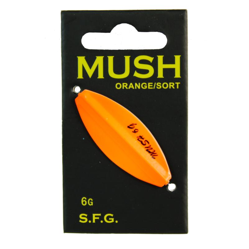 SFG Mush Gennemløbsblink - Orange/Sort 8g Til Fiskeri