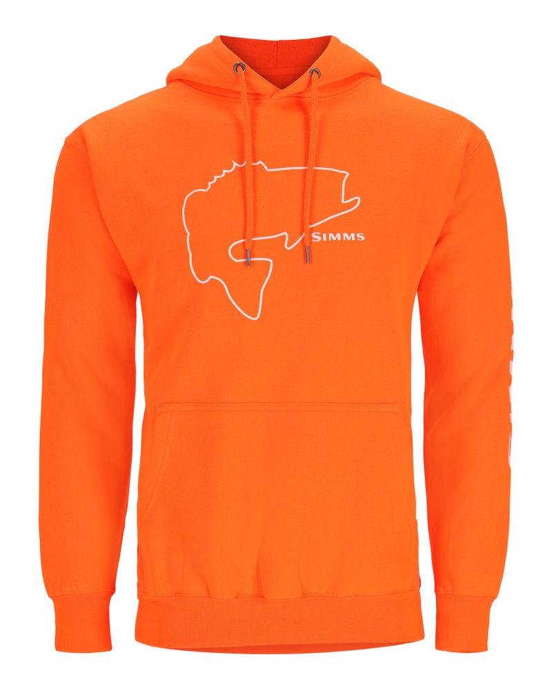 Simms Bass Outline Hoody - Neon Orange til Fiskeri