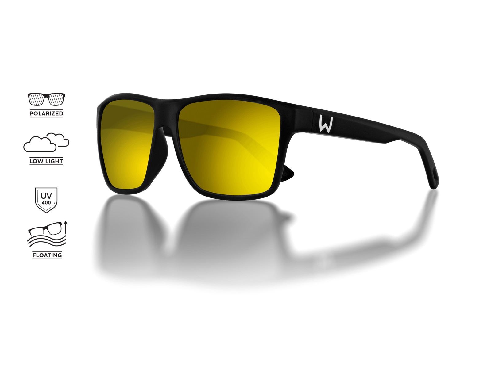 Westin W6 Street 200 F Polarid Solbrille  W6 Street 200 F Matte Black Yellow