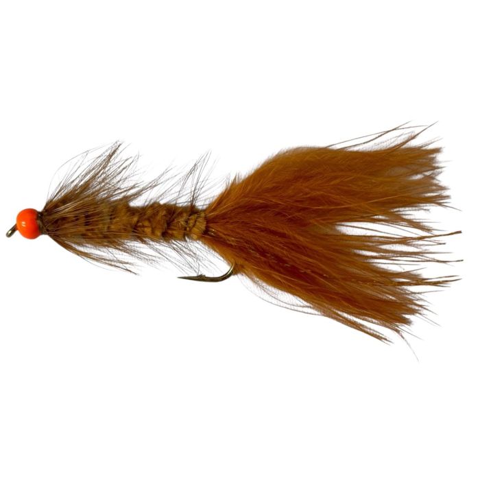 Fishmadman Woolly Bugger   Brown W Orange Bead Head