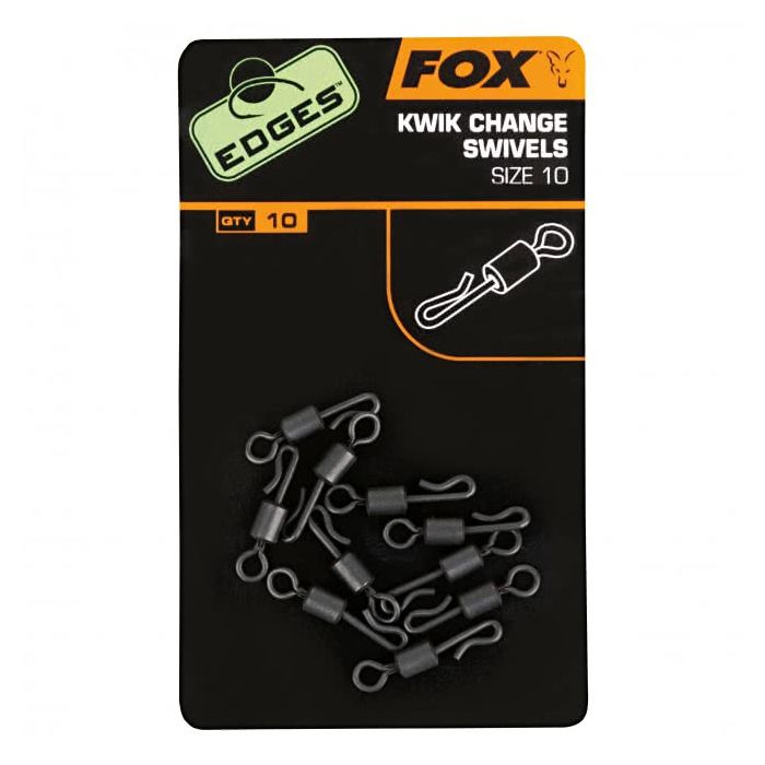 Fox Edges Kwik Change Hook Swivels Size 10