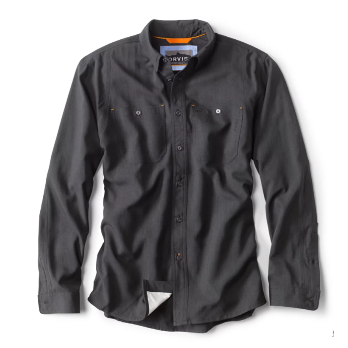 Orvis Tech Chambray Ls Work Skjorte Sort