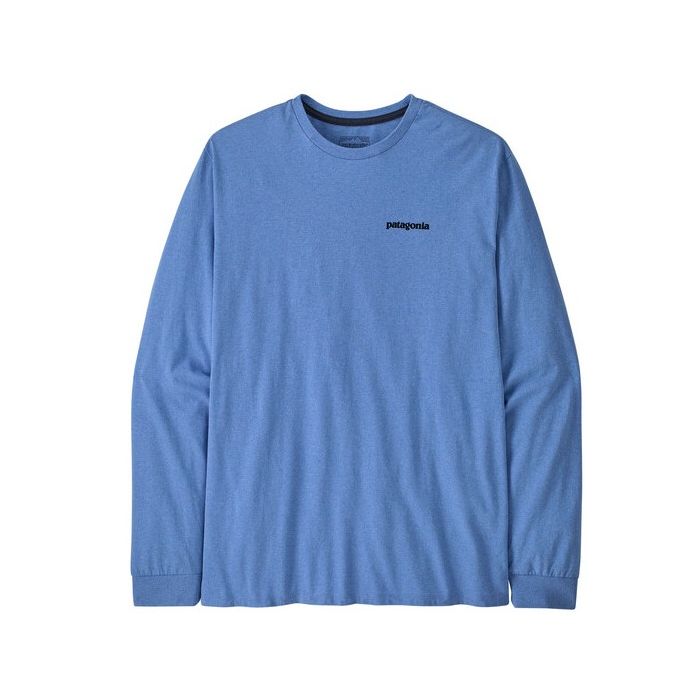 Patagonia P 6 Logo L S Responsibili Tee Abundant Blue