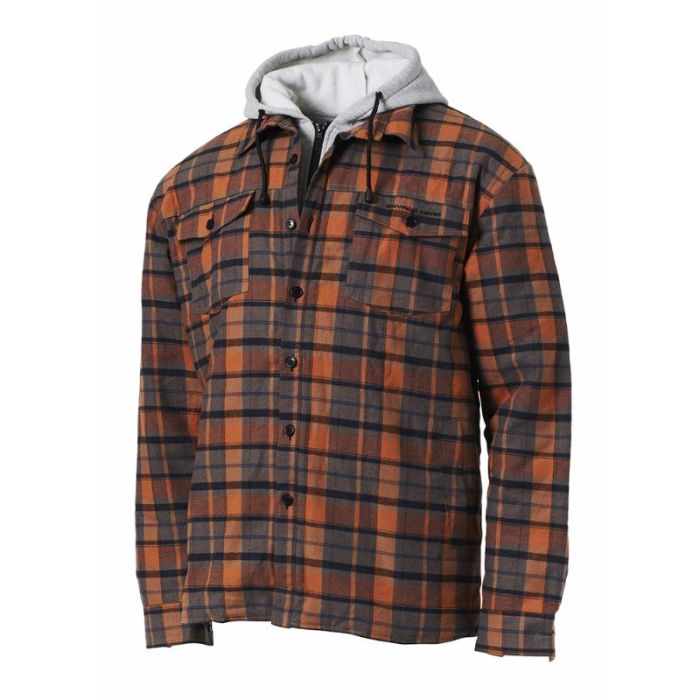 Savage Gear Twin Skjorte Jakke Orange Grey Check