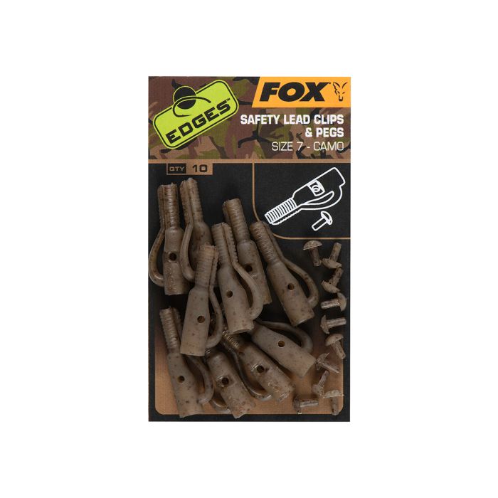 Fox Edges Safety Lead Clips   Pegs Size 7 Camo