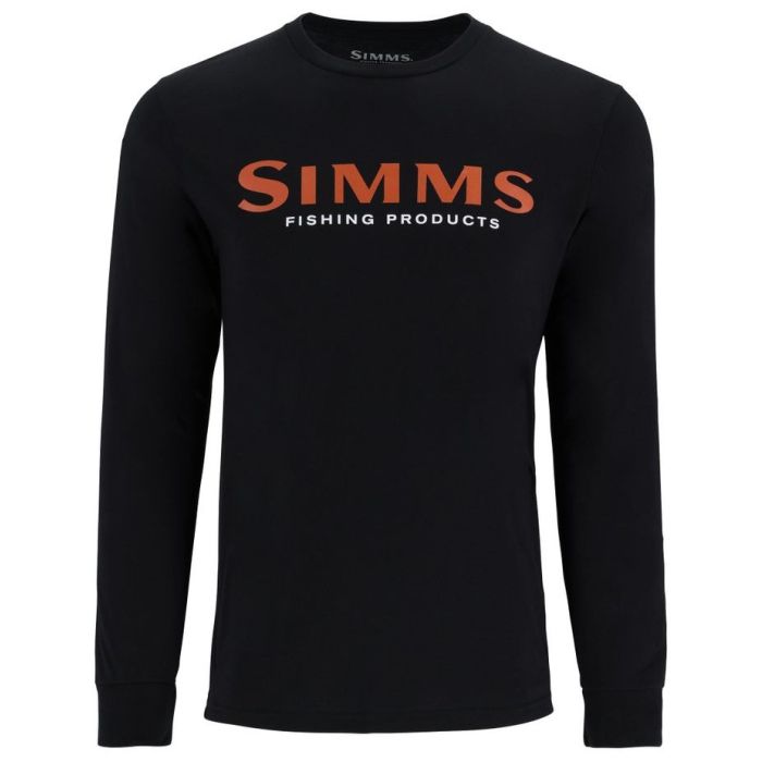Simms Logo Ls T Shirt Jet Black