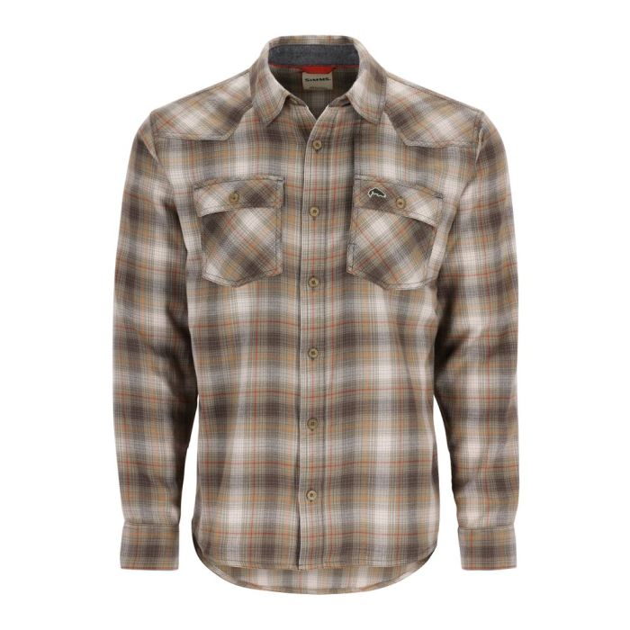 Simms Santee Flannel Skjorte Bayleaf Sunglow Window Pane Ombre