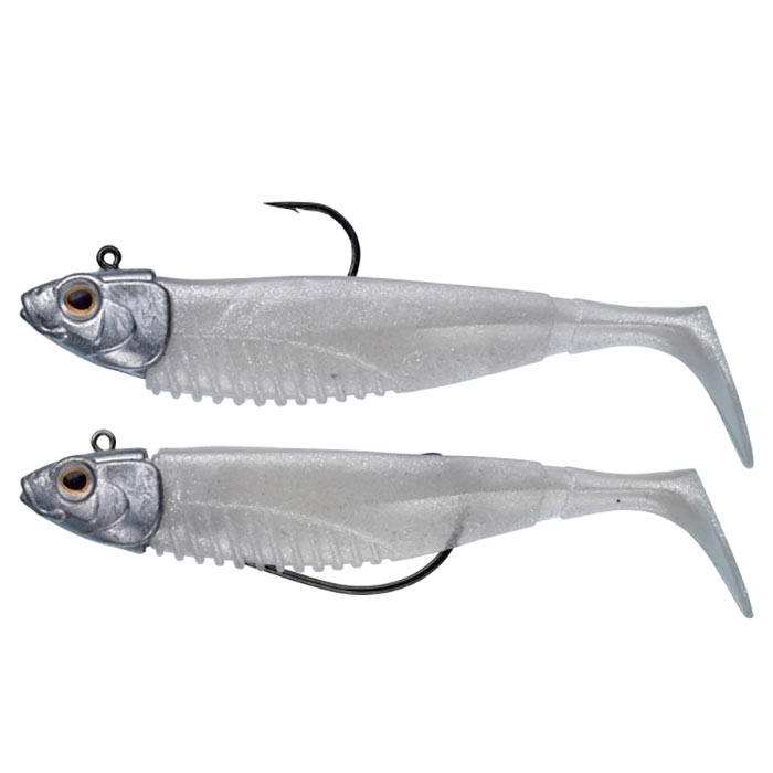 Gunki G Bump SWM95 2 Stk Hvid Gummisfisk til Spin Fiskeri