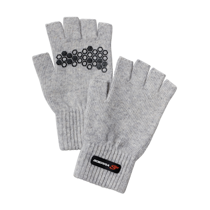 Scierra Wool Half Finger Glove Light Grey