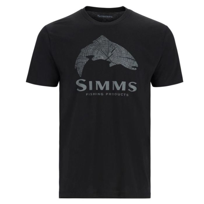 Simms Wood Trout Fill T Shirt Black
