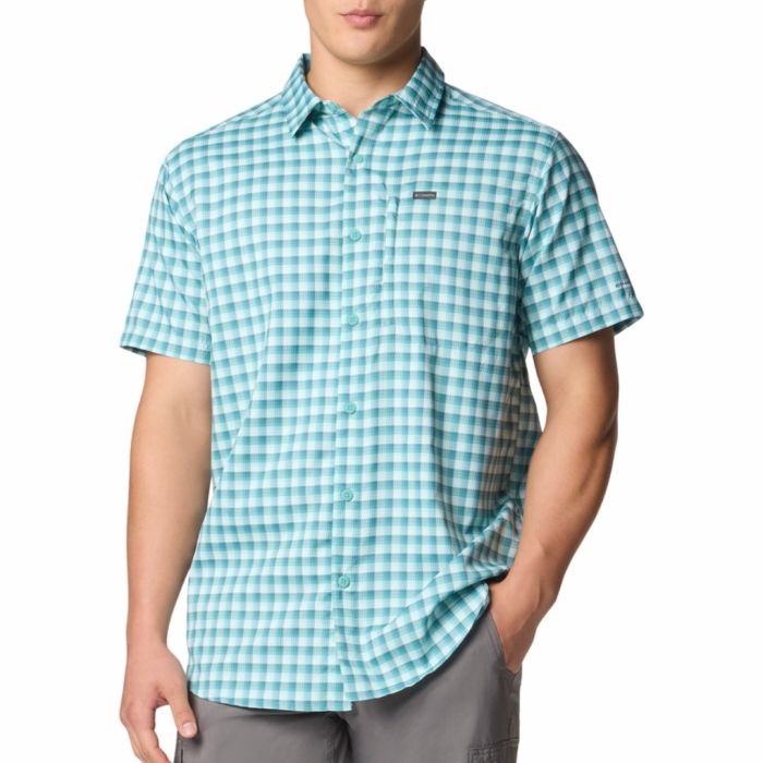 Columbia Silver Ridge?  Utility Lite Novelty Ss Ripple Blue Pulaski Plaid