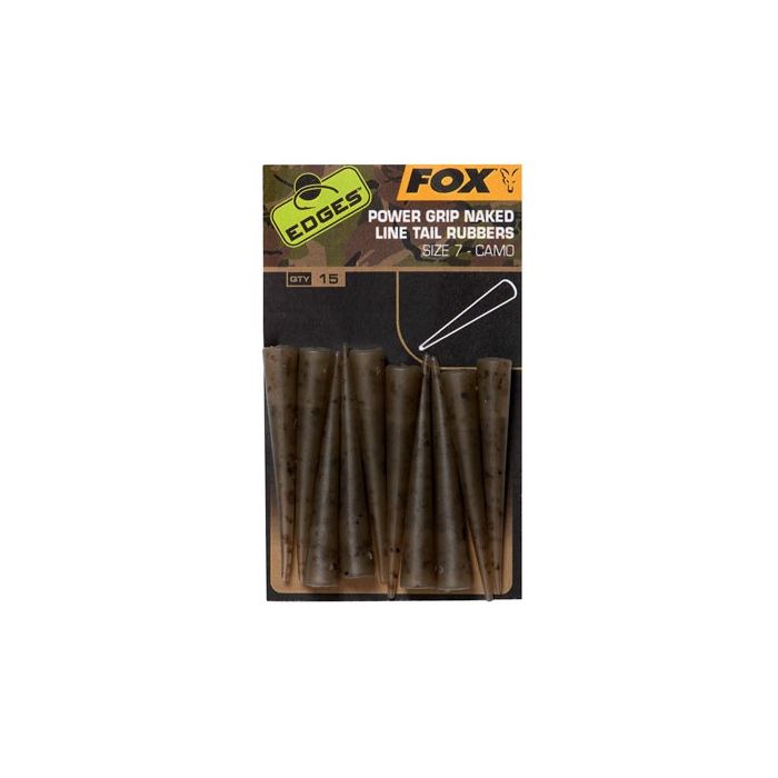 Fox Edges Power Grip Naked Line Tail Rubbers Size 7 Camo