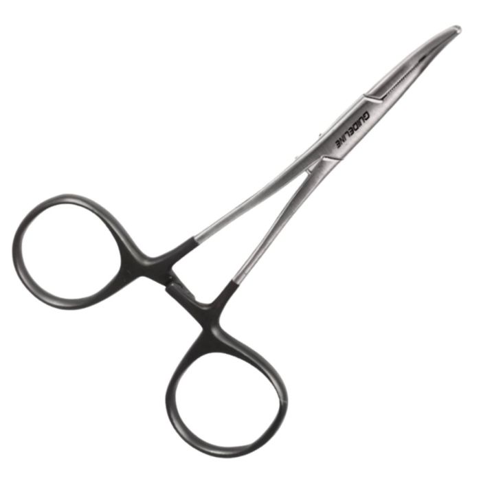 Guideline Forceps Curved 6  Black Silver