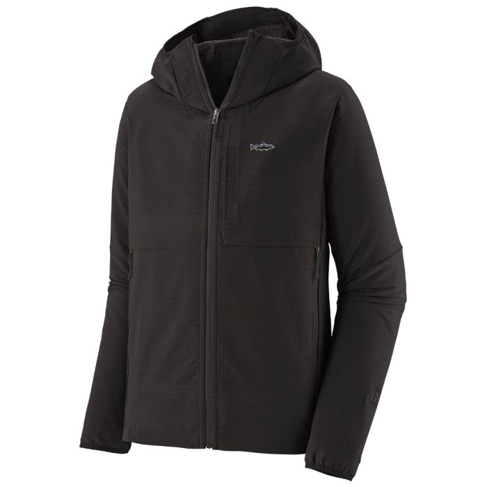 Patagonia M S R1 Techface Fitz Roy Trout Hoody Black