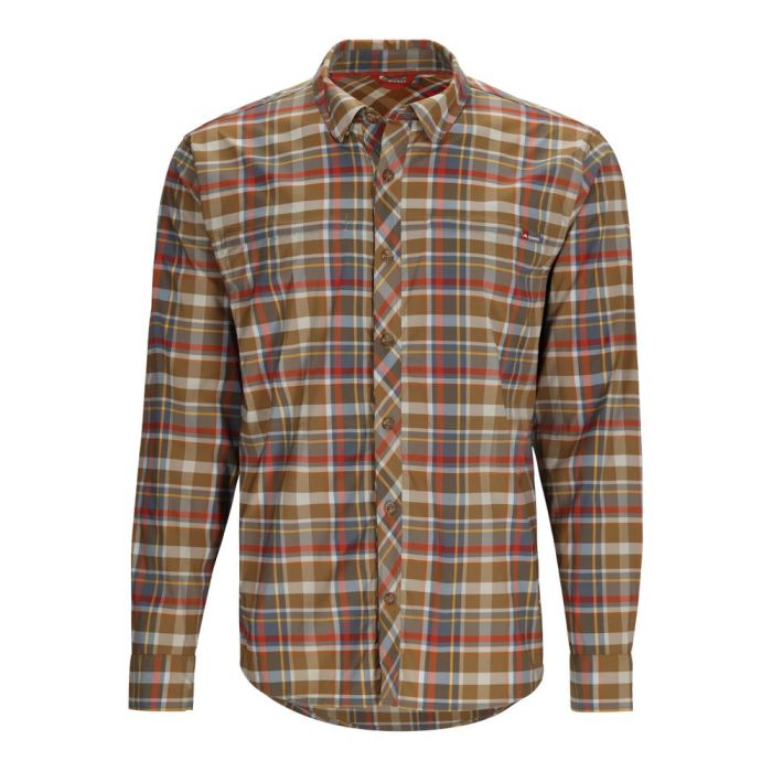Simms Bugstopper Stone Cold Ls Skjorte Chestnut Multi Plaid