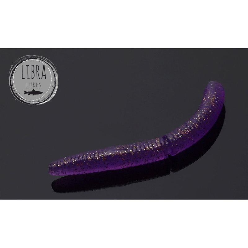 Libra Lures Fatty D Worms Ost 65mm Purple W Glitter