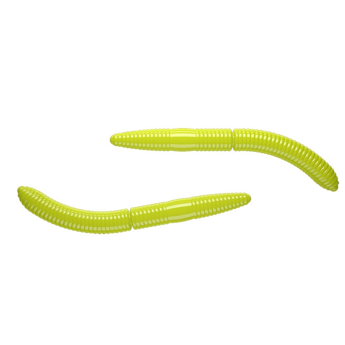 Libra Lures Fatty D Worms Hvidløg 65mm Hot Yellow