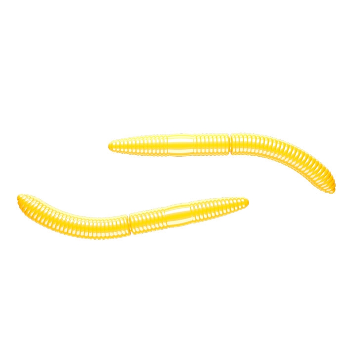 Libra Lures Fatty D Worms Hvidløg 65mm Yellow