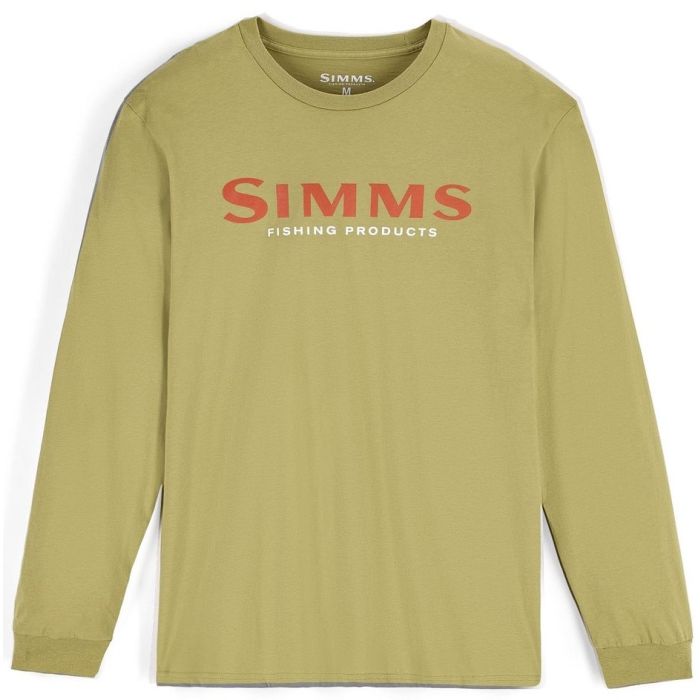 Simms Logo Ls T Shirt Tent Green