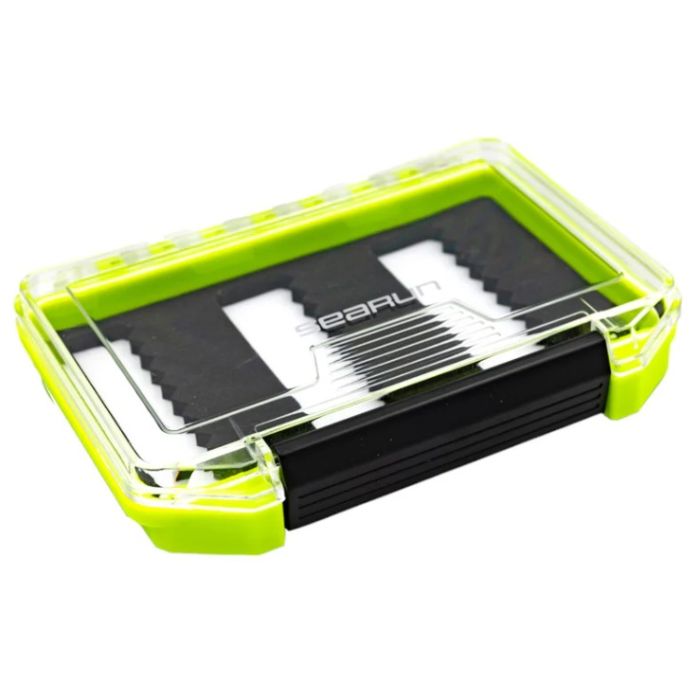 Searun Slim Fly Box   Clear Lid   Chartreuse