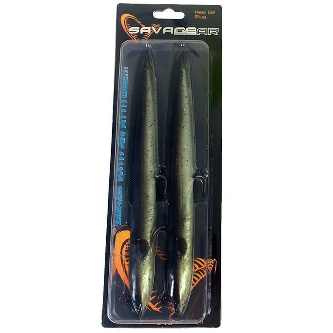 Savage Gear Real Eel Slug  50 G Black Green Pearl